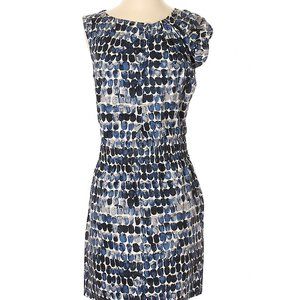 Kate Spade Saturday blue dot cotton asymmetrical dress